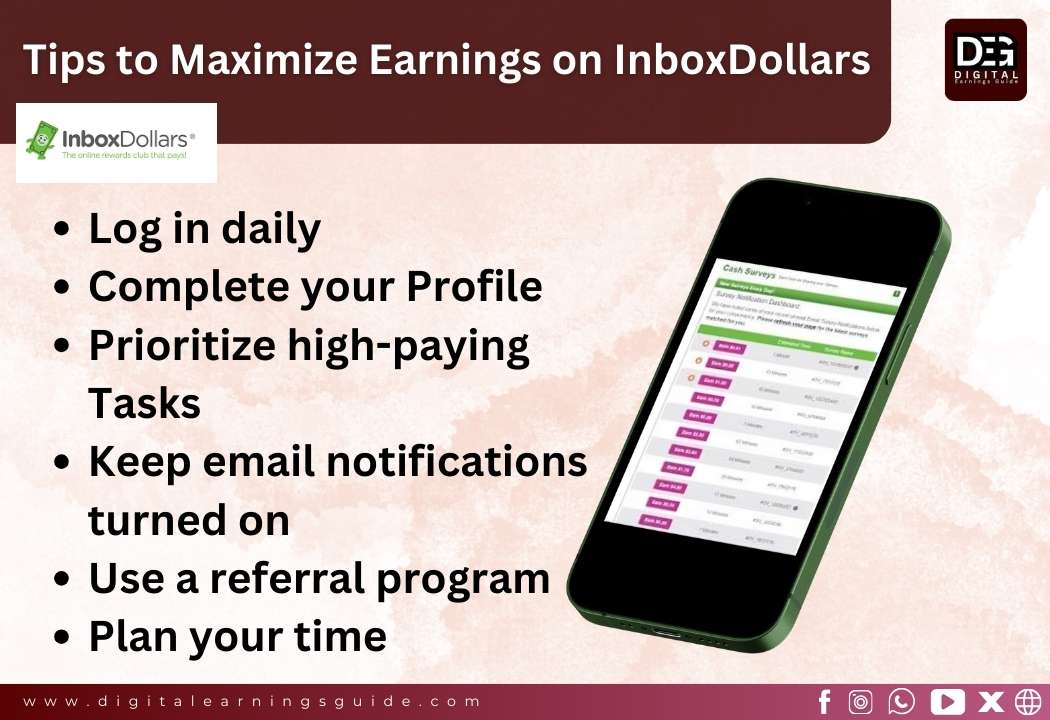 Tips to Maximize Earnings on InboxDollars Digital earnings guide