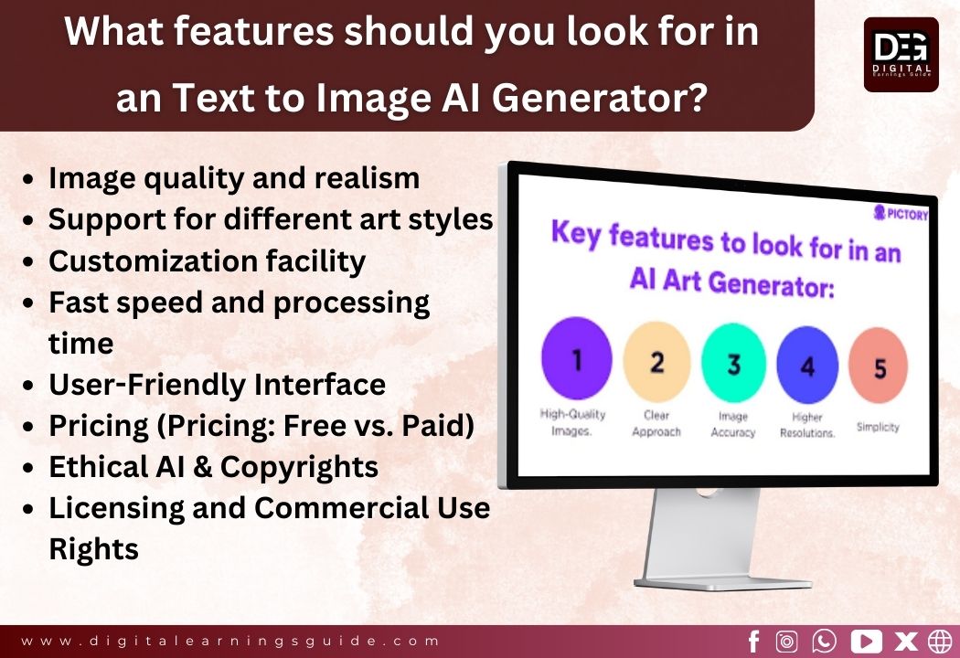 What features should you look for in an Text to Image AI Generator